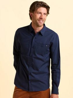 Brakeburn Yetminster Cotton Shirt, Blue, Blue
