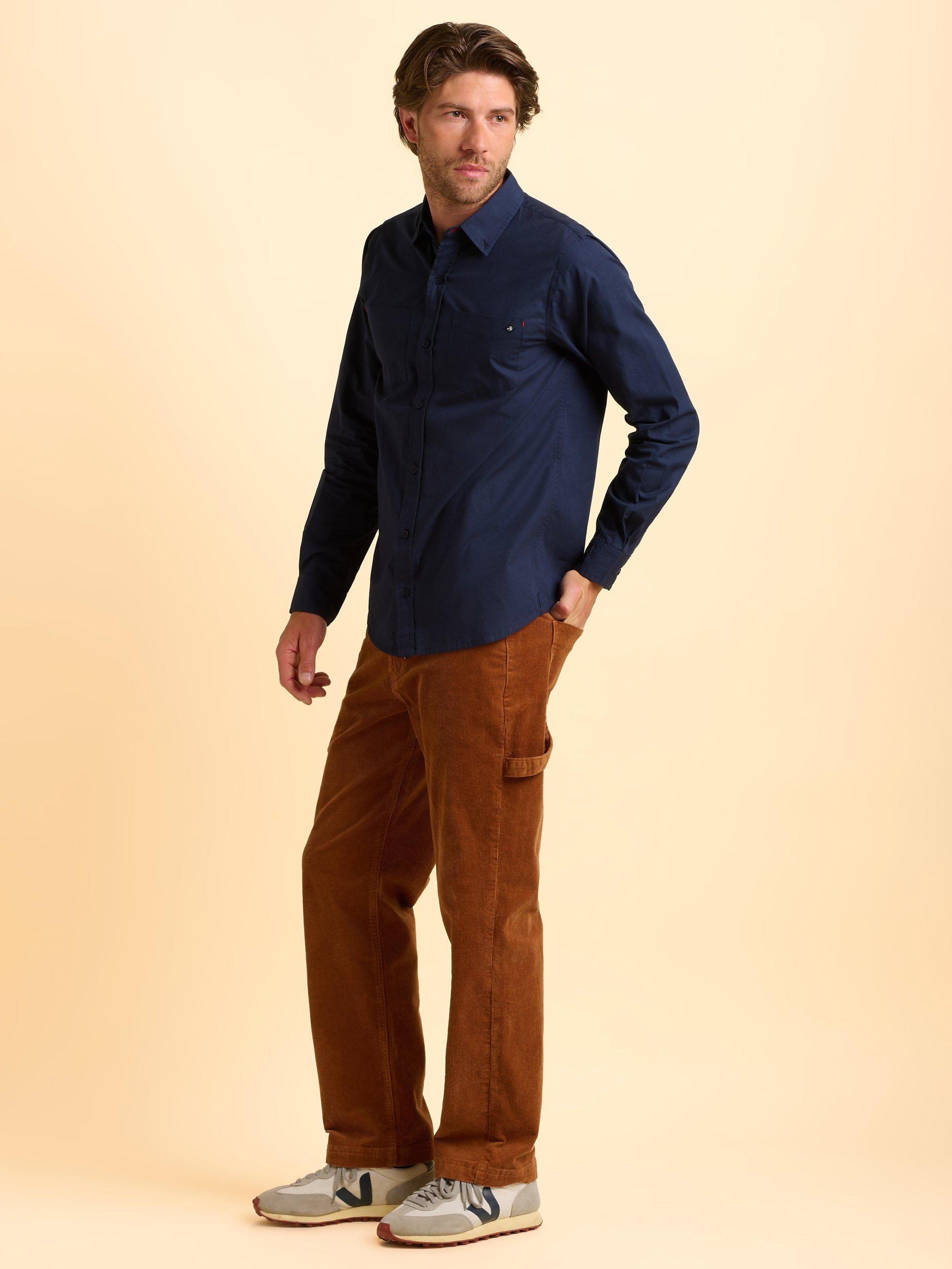 Product image 3 of 5, which shows Brakeburn Yetminster Cotton Shirt, Blue, S