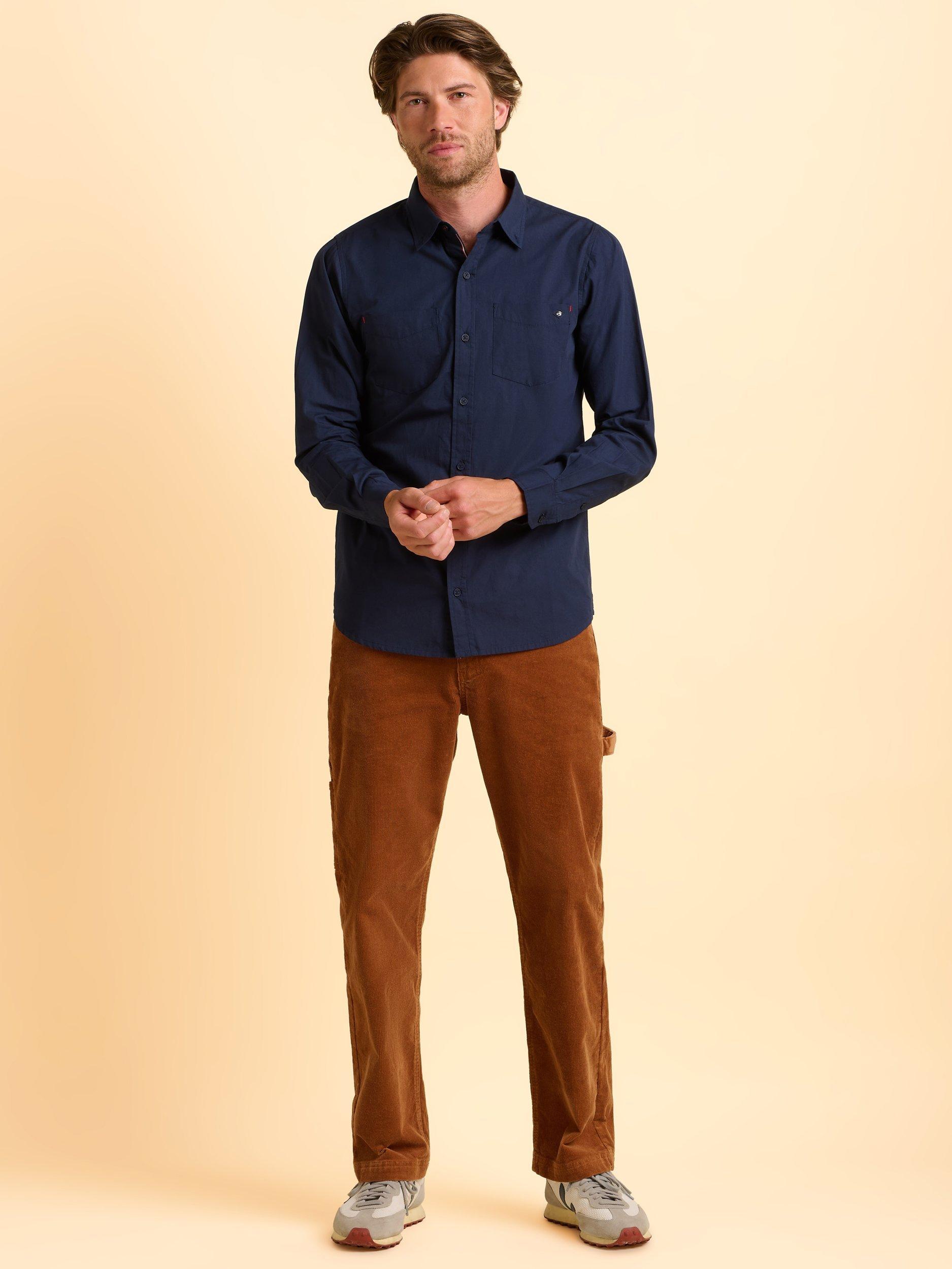 Product image 5 of 5, which shows Brakeburn Yetminster Cotton Shirt, Blue, S