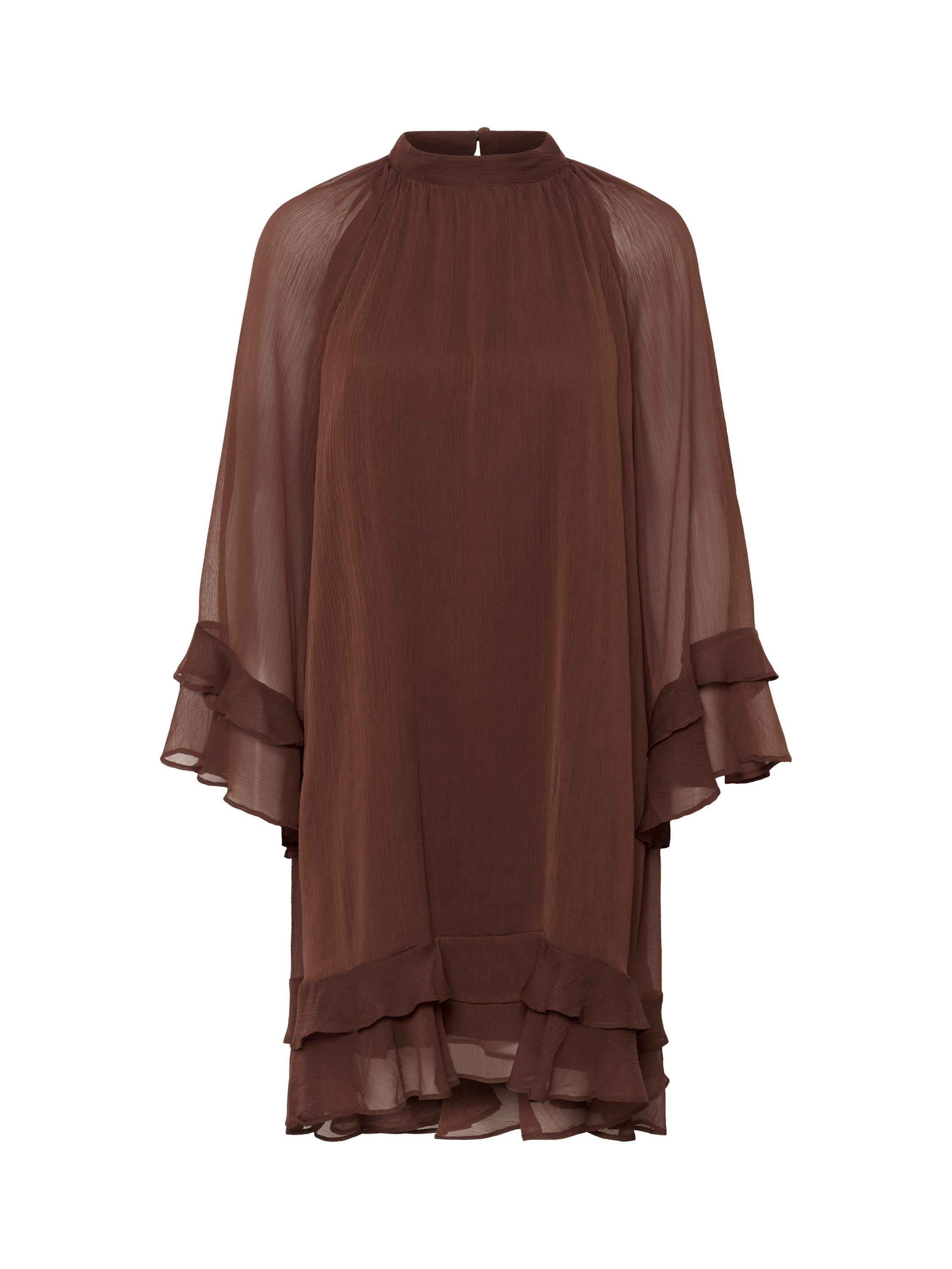 Product image 5 of 6, which shows Saint Tropez Labelle Long Sleeve Midi Dress, Chocolate Fondant, XS