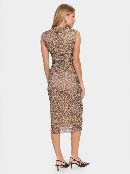 Saint Tropez Loreen Animal Print Dress, Brown/Multi - view 2, Brown/Multi