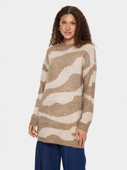 Saint Tropez MallieSZ Long Sleeve Knit Pullover Dress, Brown