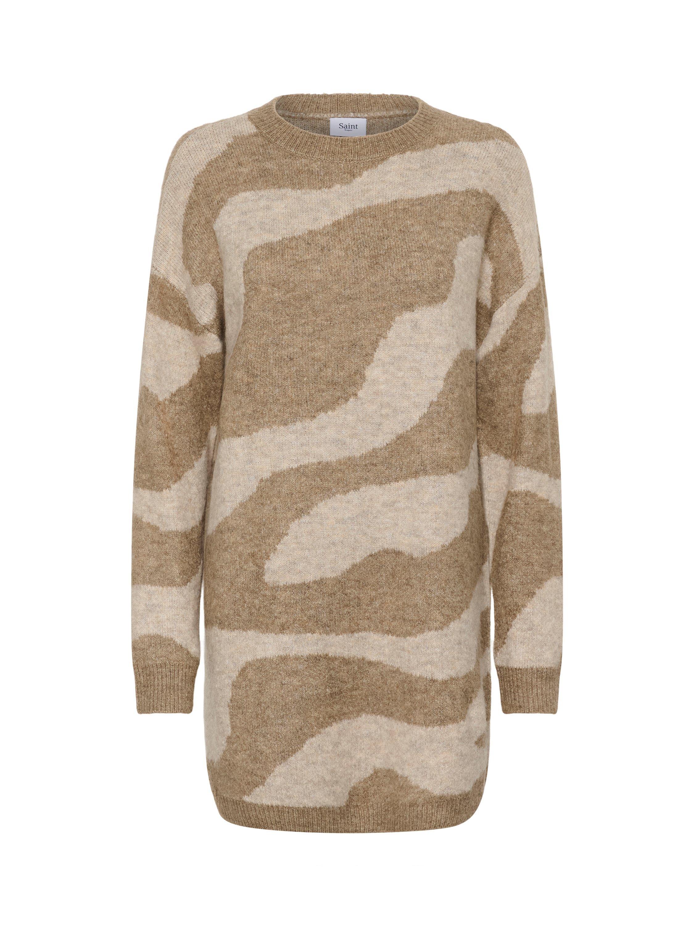 Product image 5 of 6, which shows Saint Tropez MallieSZ Long Sleeve Knit Pullover Dress, Brown, S