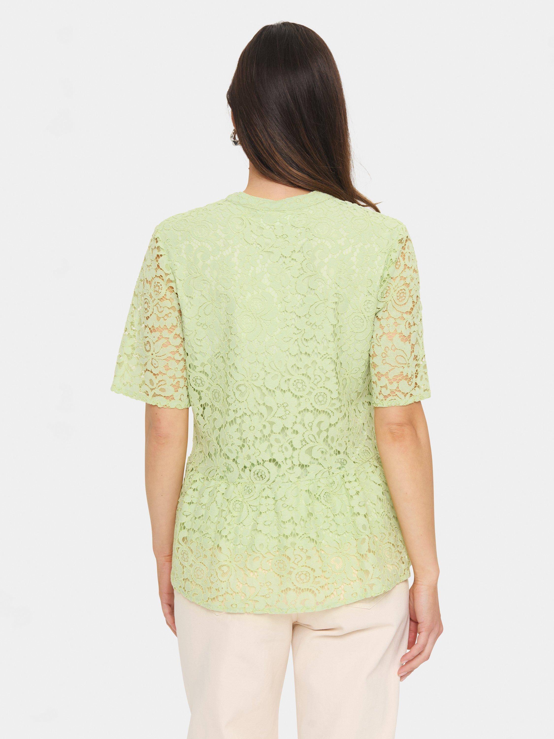 Product image 2 of 6, which shows Saint Tropez Zanna Blouse, Smoke Green, XS