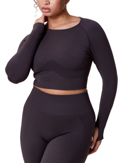 Lovall Sculpt Seamless Long Sleeve Top, Shadow, Shadow
