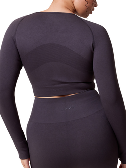 Lovall Sculpt Seamless Long Sleeve Top, Shadow - view 2, Shadow