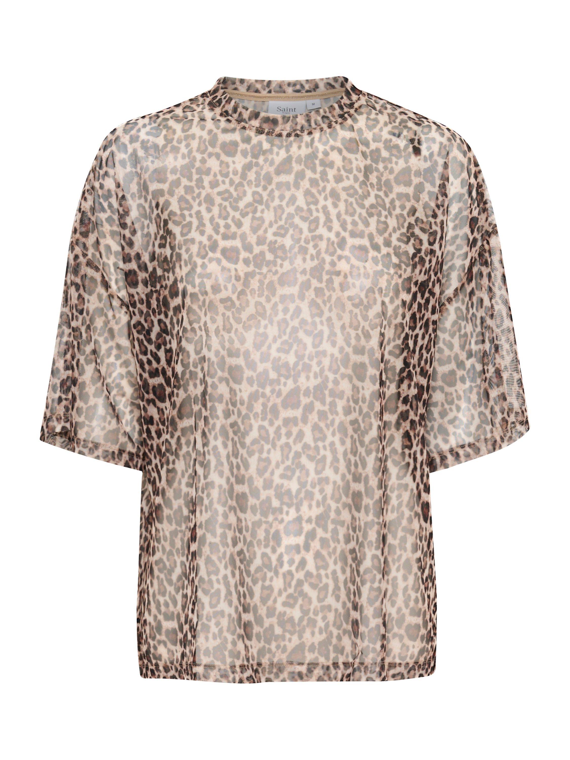 Product image 5 of 6, which shows Saint Tropez Loreen T-Shirt, Brown/Black, XS