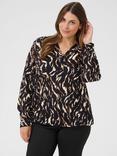 KAFFE Curve KCdiana Animal Print Long Sleeve Blouse