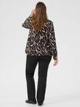 KAFFE Curve KCdiana Animal Print Long Sleeve Blouse
