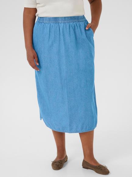 KAFFE Curve Louisa Skirt, Mid Blue, Mid Blue