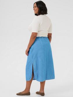 KAFFE Curve Louisa Skirt, Mid Blue - view 2, Mid Blue