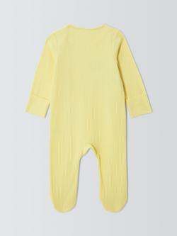 John Lewis Baby Giraffe Zip Up Sleepsuit, Yellow - view 2, Yellow