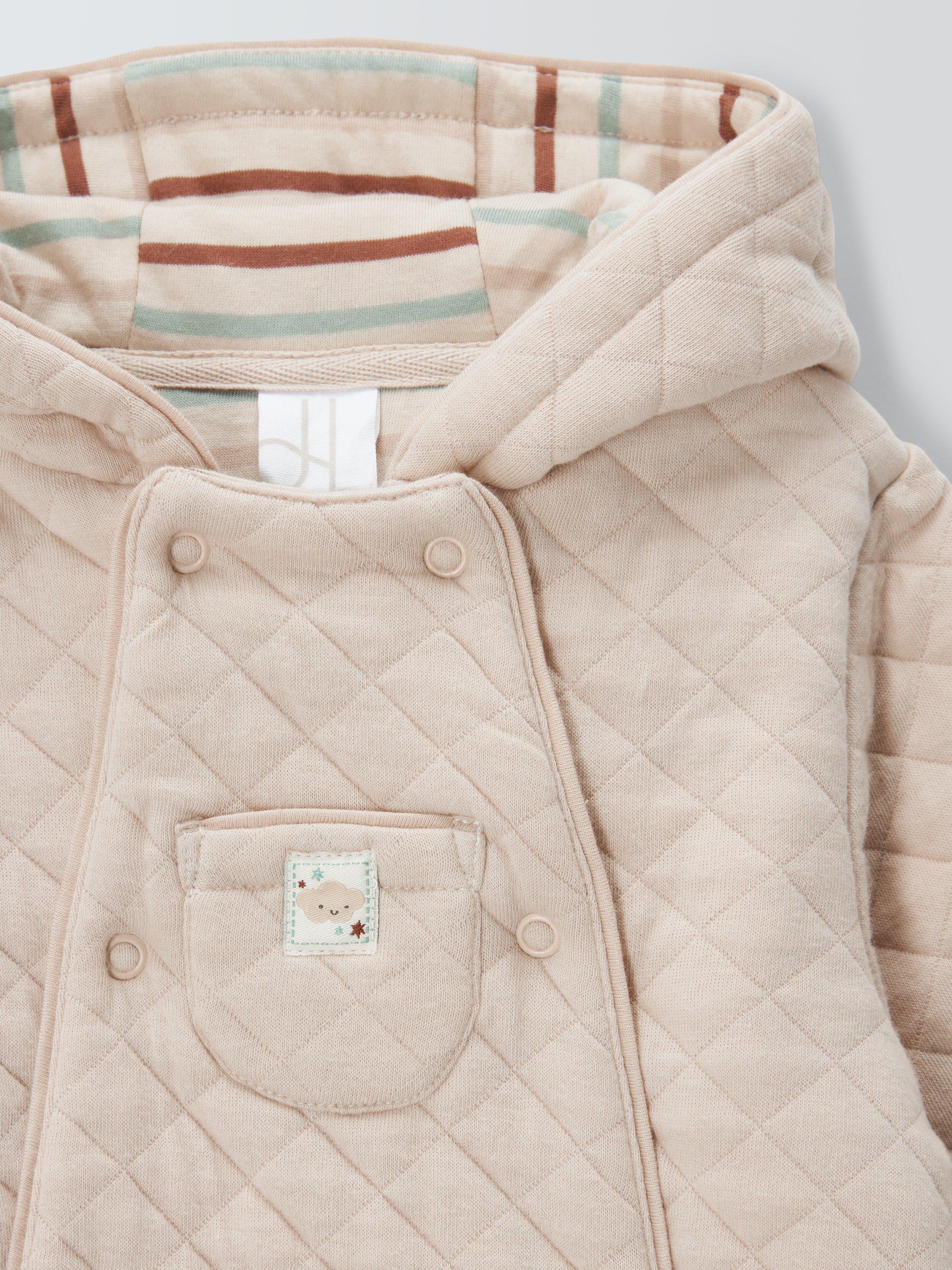 Product image 3 of 3, which shows John Lewis Baby Quilted Pramsuit, Natural, Tin years