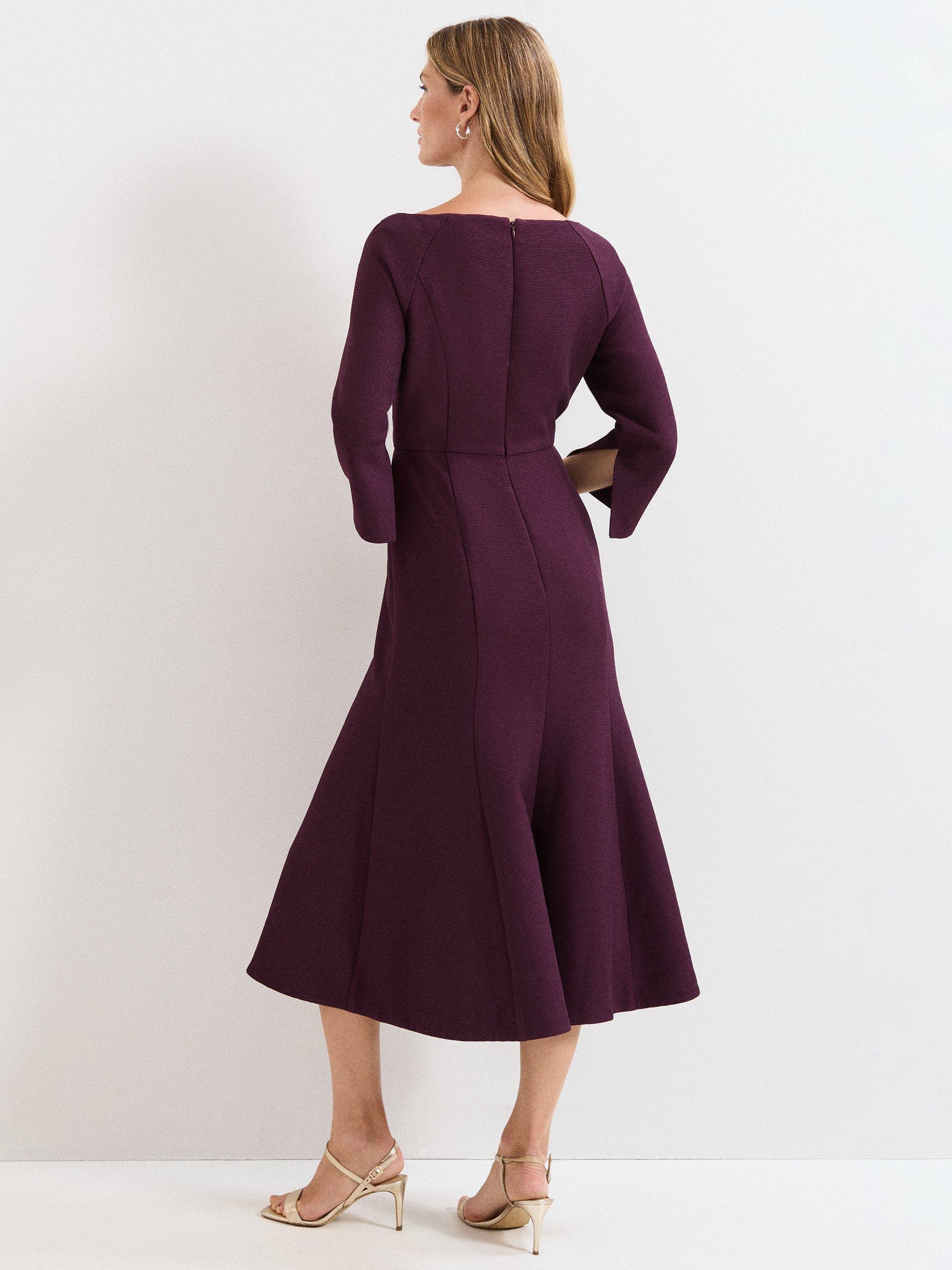 Phase Eight Petite Sienna Tuxedo Dress, Burgundy