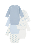 Petit Bateau Baby Cotton Bodysuits, Pack of 5, Variante 1