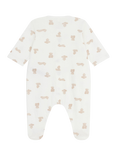 Petit Bateau Baby Cotton Pyjama Bodysuit, Marshmallow/Brun