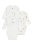 Petit Bateau Baby Cotton Bodysuits, Pack of 3