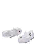Mini Melissa Kids' Sweet Love Glitter Jelly Ballet Flats, Holographic Glass