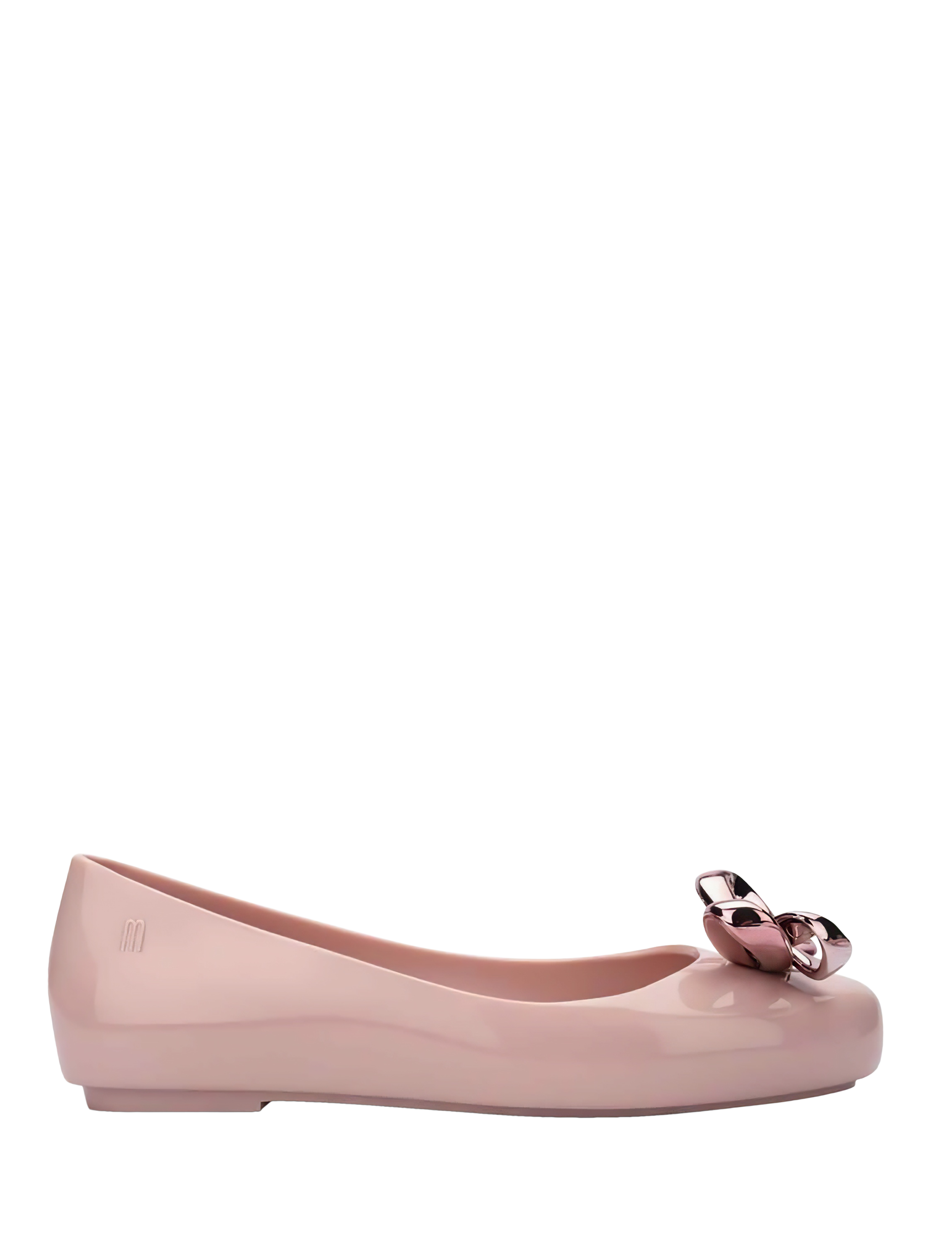 Product image 1 of 2, which shows Mini Melissa Kids' Sweet Love Glam Jelly Ballet Flats, Pink, 10 Jnr