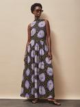 Ro&Zo Iris Print Chiffon Dress, Lilac/Multi