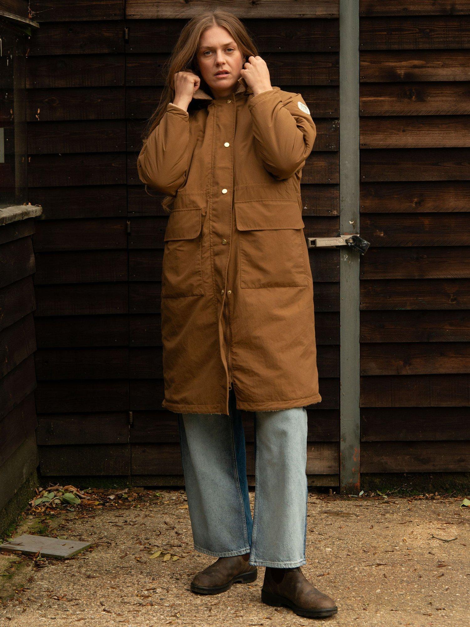 Product image 1 of 7, which shows Cape Cove Embrace Water Resistant Coat, Brown, XS