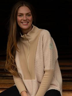 Cape Cove Bryde Zip Borg Jacket, Cream, Cream