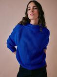 Cape Cove Dusk Pure Merino Wool Jumper, Blue