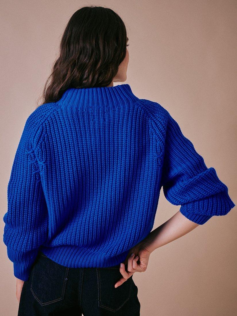 Product image 3 of 5, which shows Cape Cove Dusk Pure Merino Wool Jumper, Blue, XS