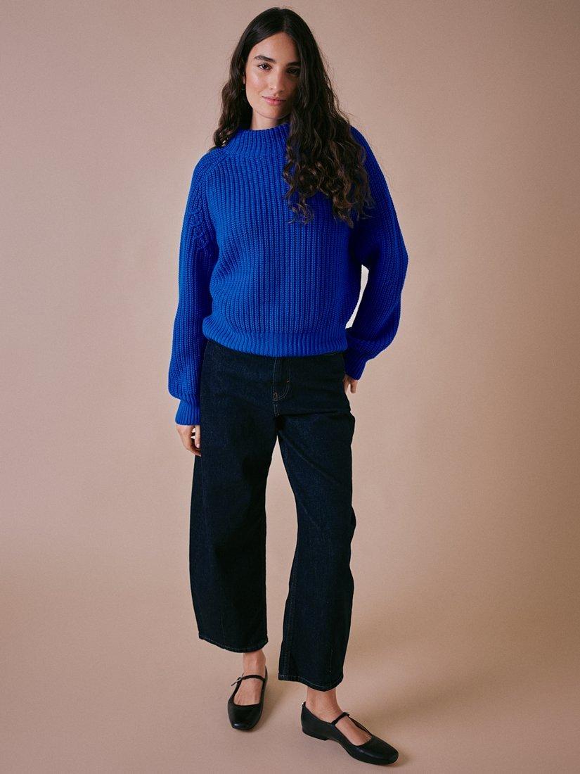 Product image 5 of 5, which shows Cape Cove Dusk Pure Merino Wool Jumper, Blue, XS