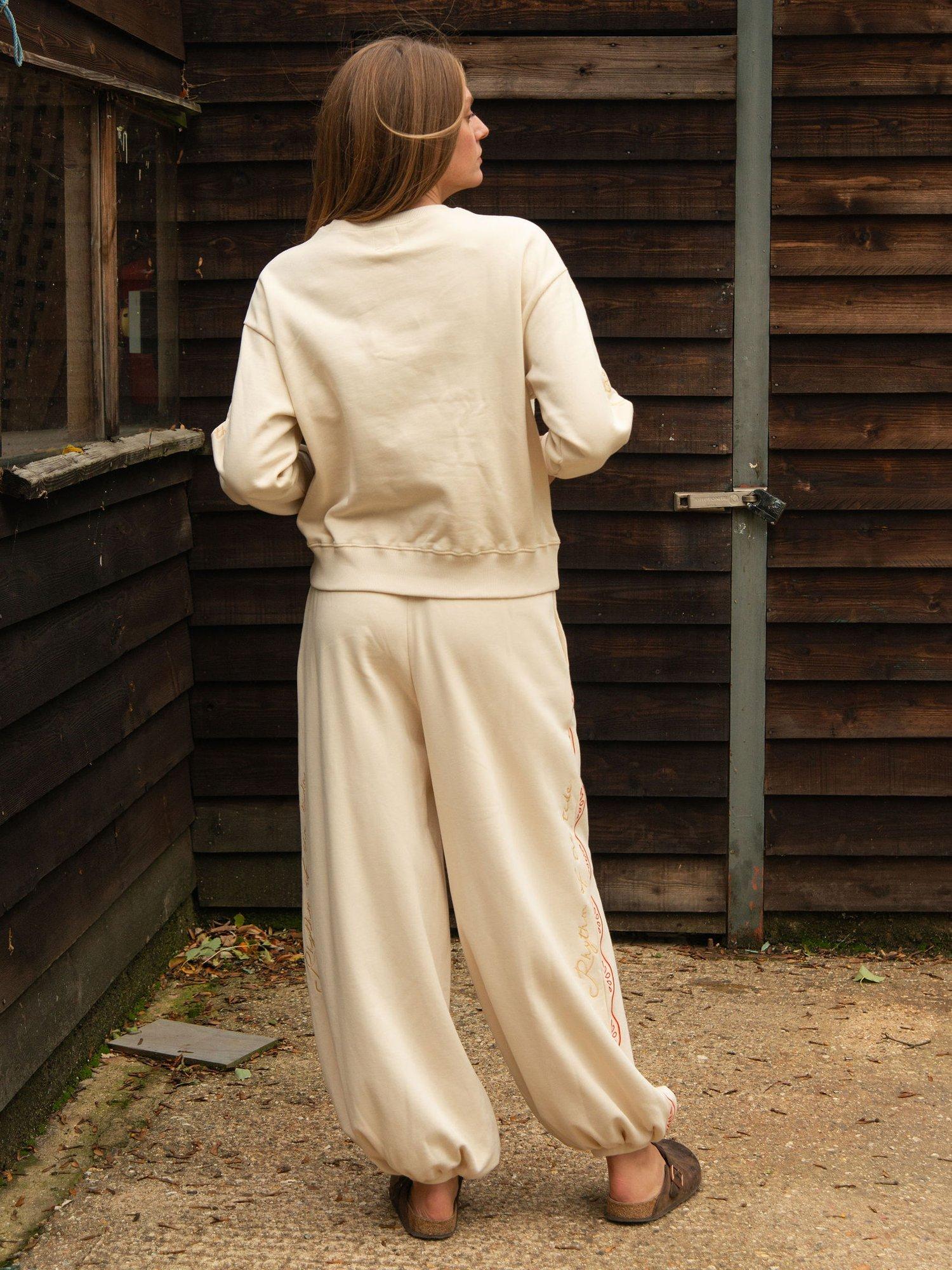 Product image 11 of 11, which shows Cape Cove Rhythm Cotton Sweatshirt, White/Red, XS