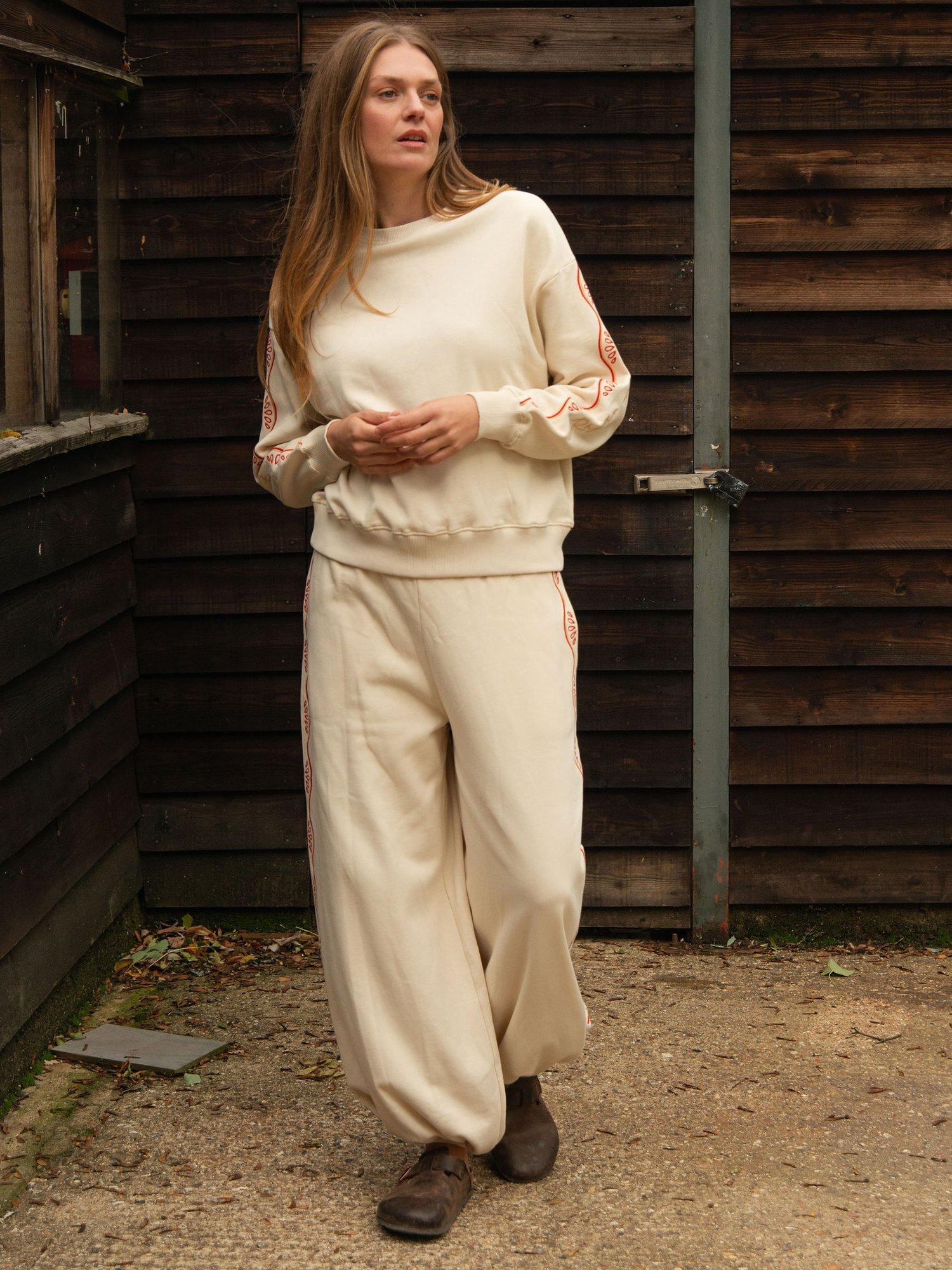 Product image 2 of 11, which shows Cape Cove Rhythm Cotton Sweatshirt, White/Red, XS