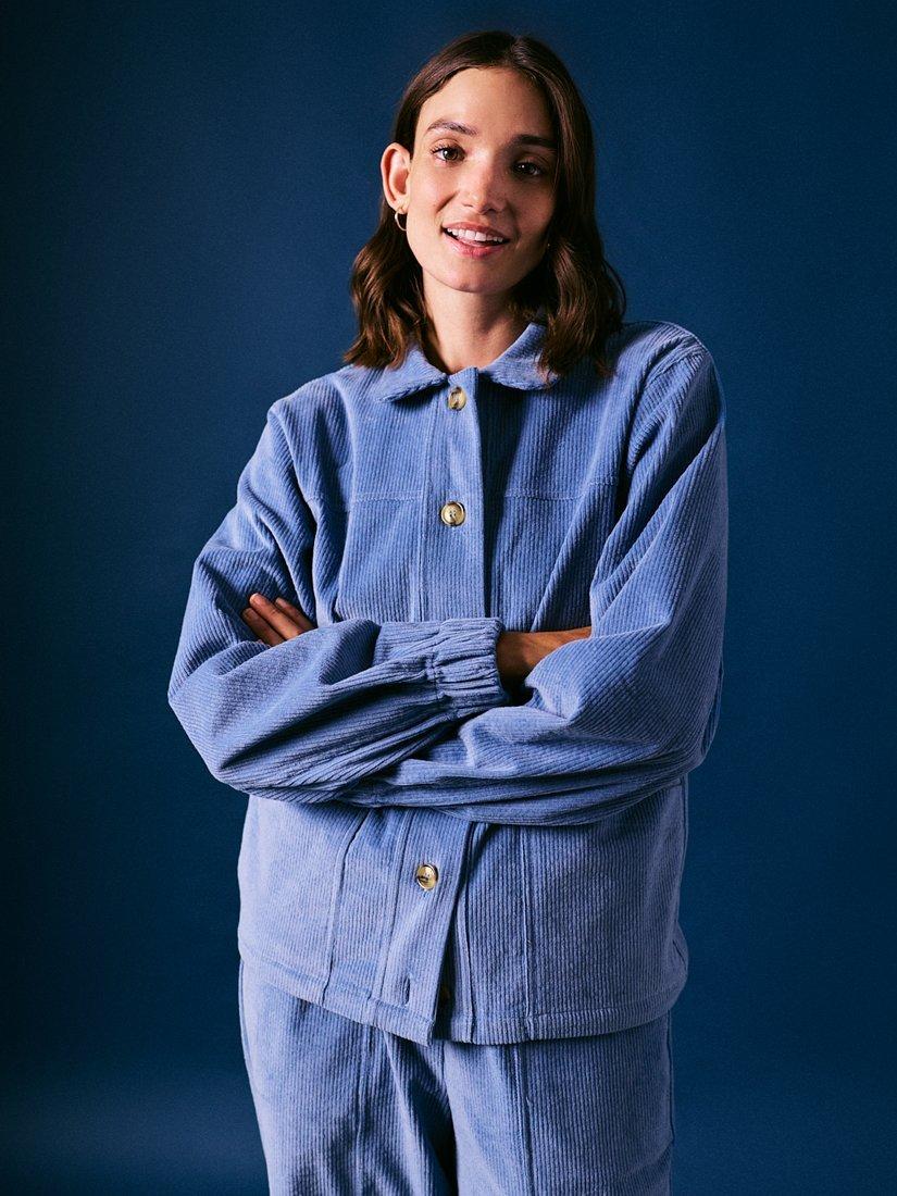 Product image 1 of 7, which shows Cape Cove Corduroy Short Jacket, Blue, XS