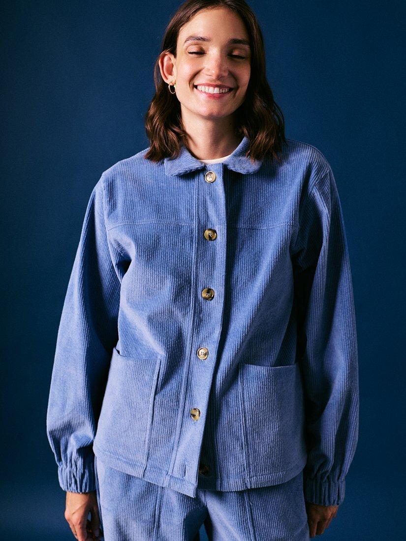 Product image 7 of 7, which shows Cape Cove Corduroy Short Jacket, Blue, XS