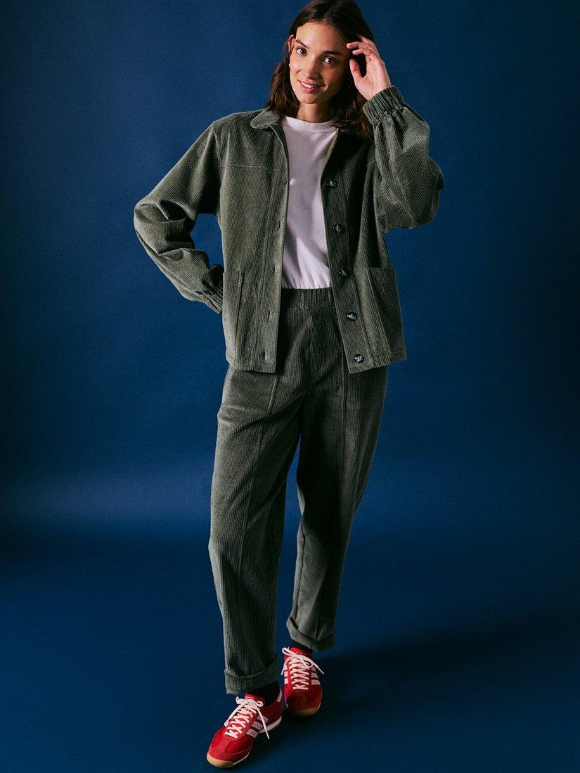 Product image 3 of 7, which shows Cape Cove Corduroy Short Jacket, Dark Green, XS