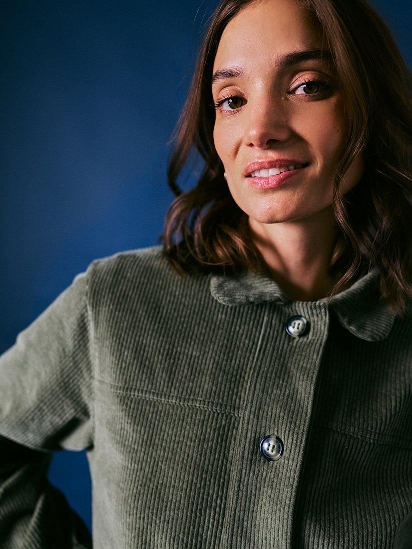 Product image 4 of 7, which shows Cape Cove Corduroy Short Jacket, Dark Green, XS