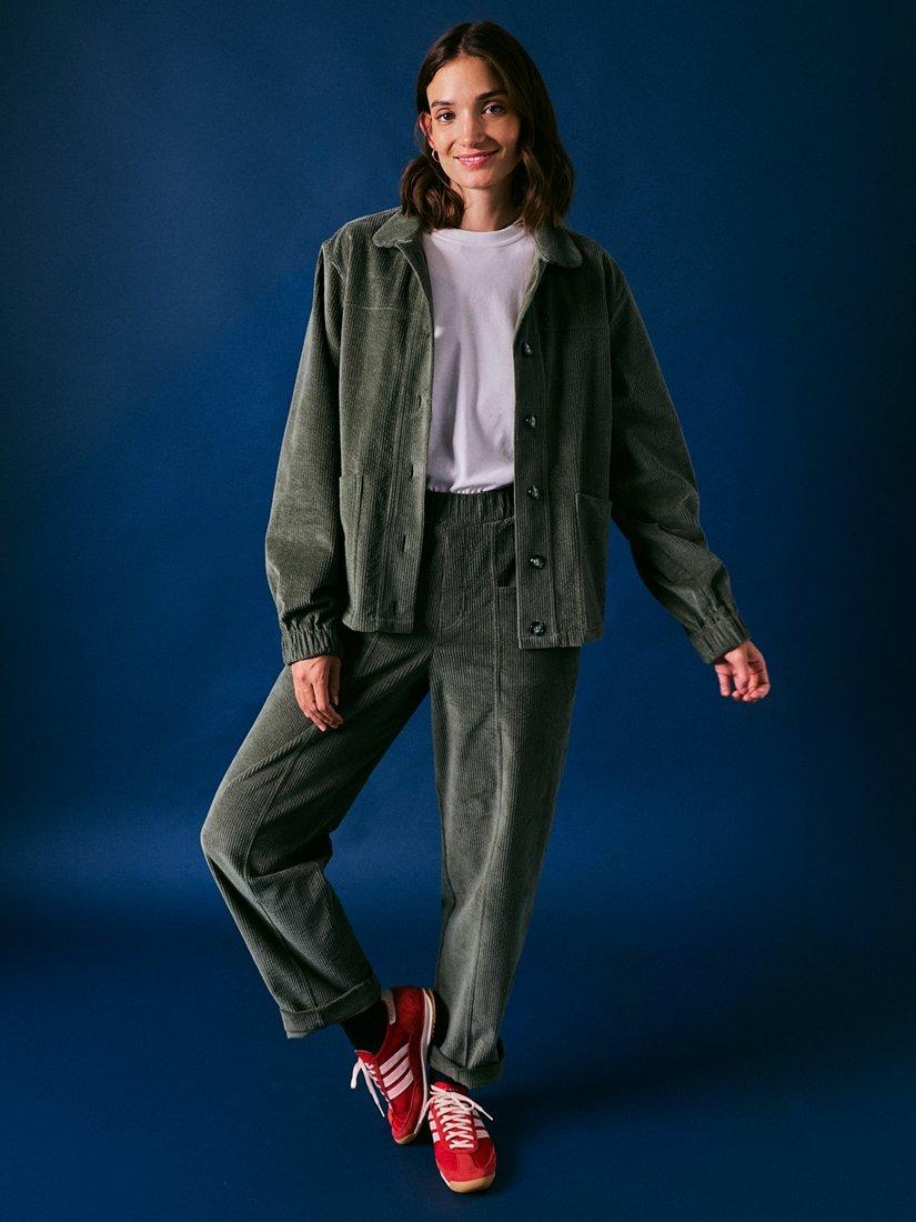 Product image 5 of 7, which shows Cape Cove Corduroy Short Jacket, Dark Green, XS