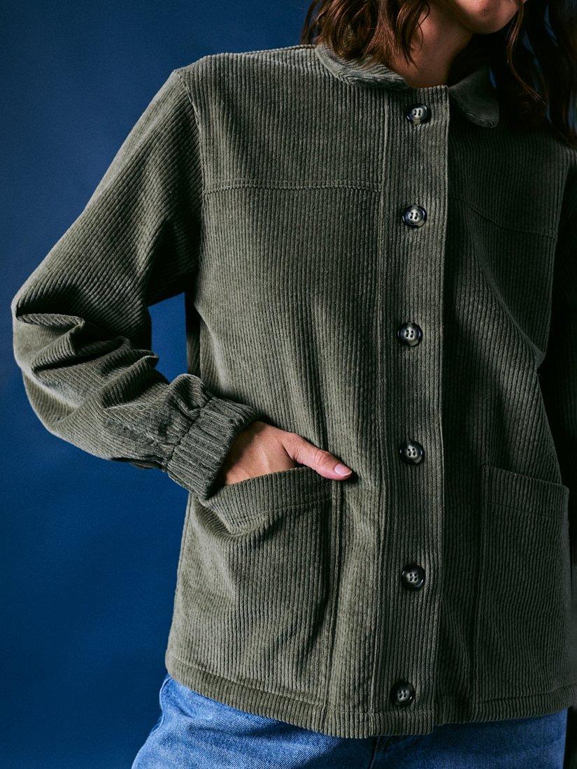 Product image 7 of 7, which shows Cape Cove Corduroy Short Jacket, Dark Green, XS