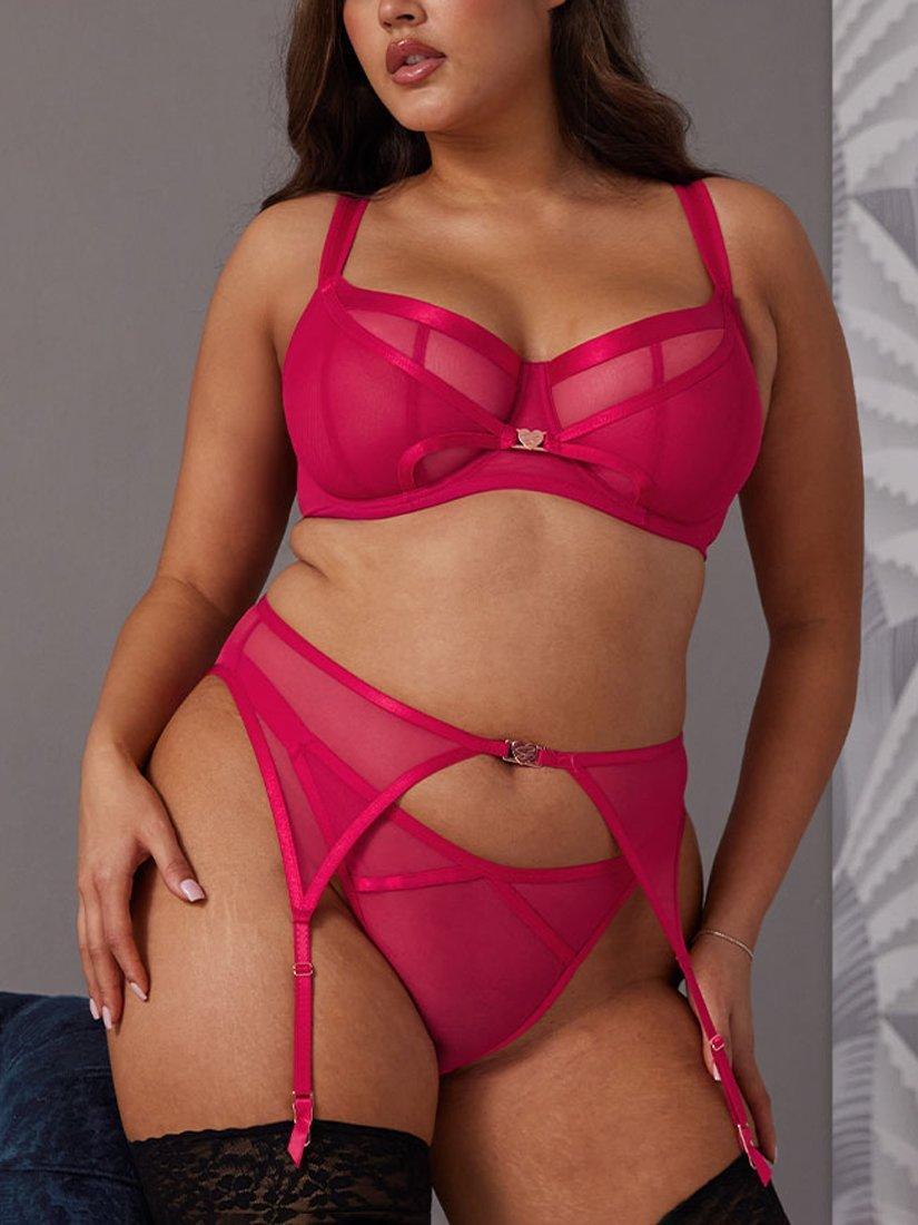 Product image 6 of 7, which shows Curvy Kate Loved Up Brazilian Knickers, Crimson, S