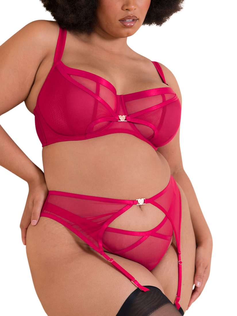 Product image 3 of 6, which shows Curvy Kate Loved Up Suspender Belt, Crimson, S