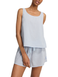 Nudea Scoop Neck Pure Organic Cotton Pyjama Top, Sky