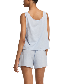 Nudea Scoop Neck Pure Organic Cotton Pyjama Top, Sky - view 2, Sky