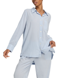 Nudea Relaxed Pure Organic Cotton Pyjama Shirt, Sky