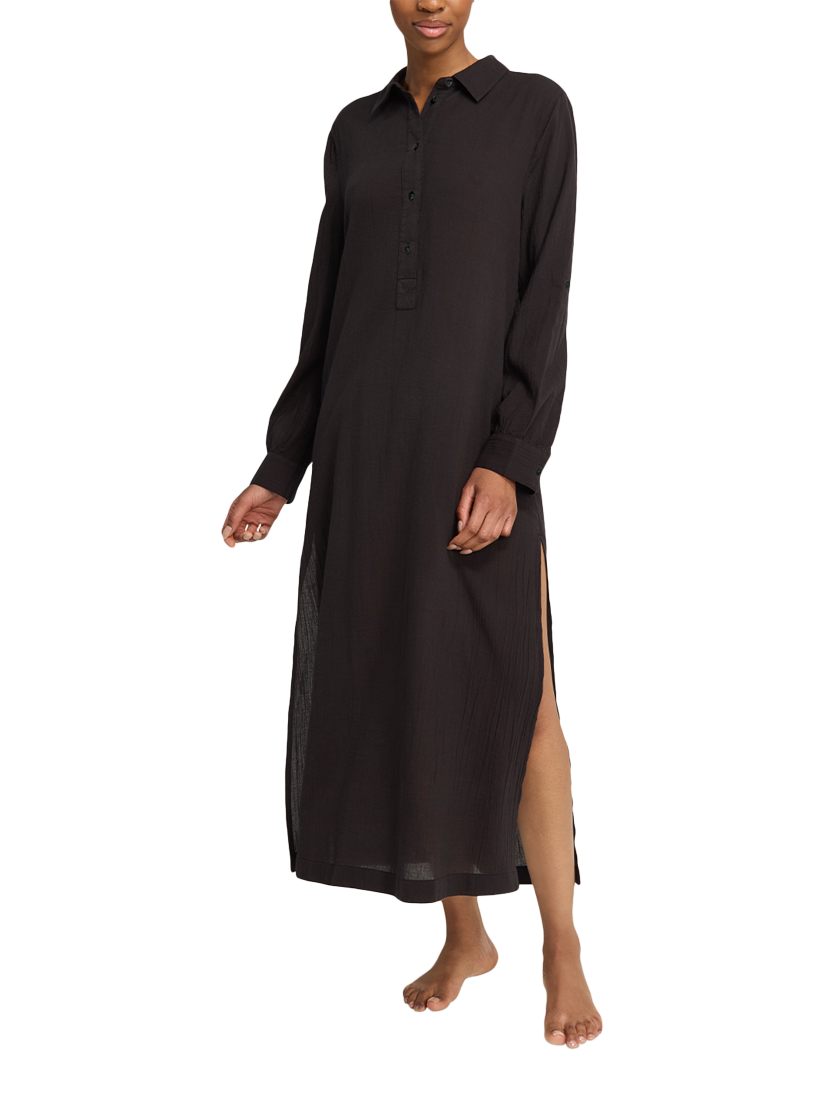 Product image 1 of 5, which shows Nudea Maxi Night Shirt, Black, XS