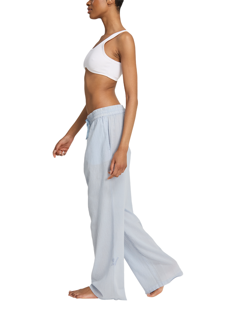 Product image 3 of 5, which shows Nudea Organic Cotton Pyjama Trousers, Sky, XS