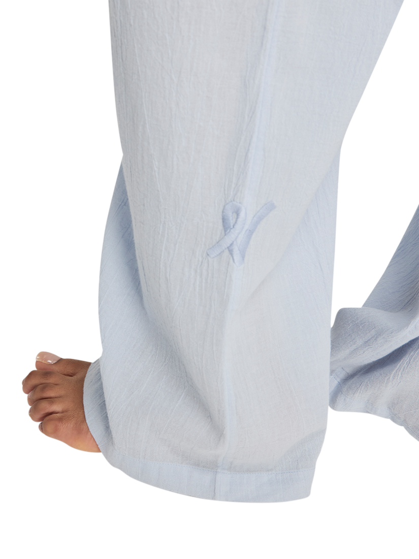 Product image 4 of 5, which shows Nudea Organic Cotton Pyjama Trousers, Sky, XS