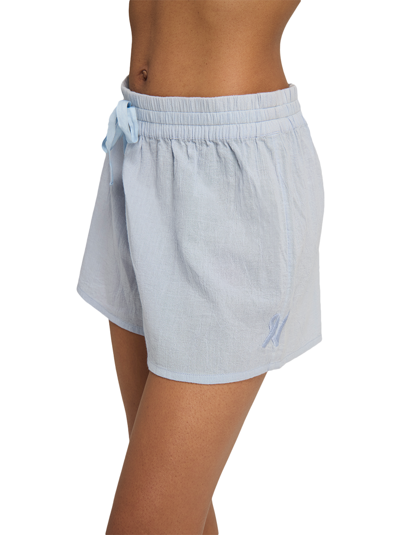 Product image 3 of 5, which shows Nudea Organic Cotton Pyjama Boxer Shorts, Sky, XS