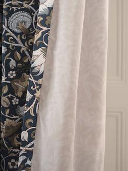 William Morris At Home Lodden Pair Lined Eyelet Curtains, Prussian Blue - view 2, Prussian Blue