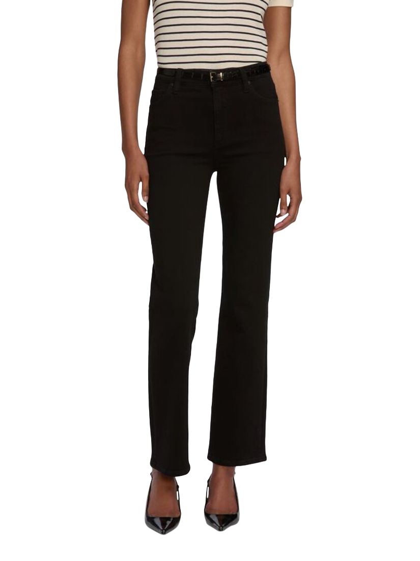 Product image 1 of 4, which shows FRAME Le Sleek Straight Jeans, Black, 24