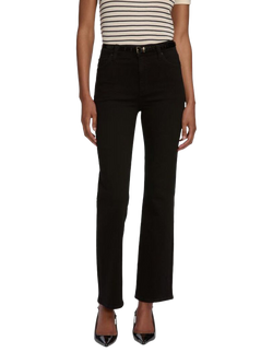 FRAME Le Sleek Straight Jeans, Black, Black