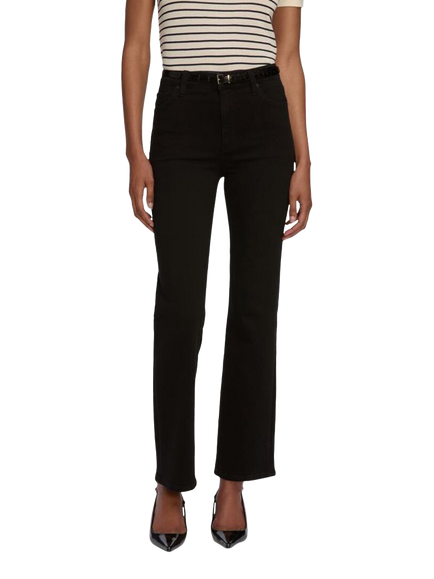 FRAME Le Sleek Straight Jeans, Black, Black